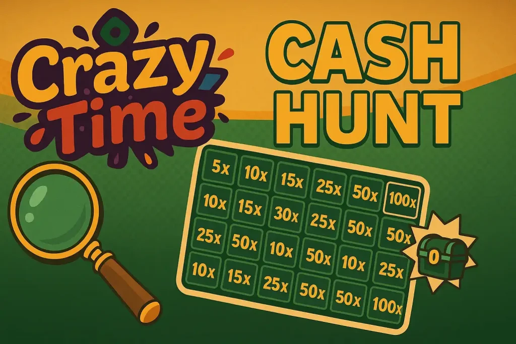 The bonus gets triggered when the central Crazy Time wheel stops on a Cash Hunt segment.